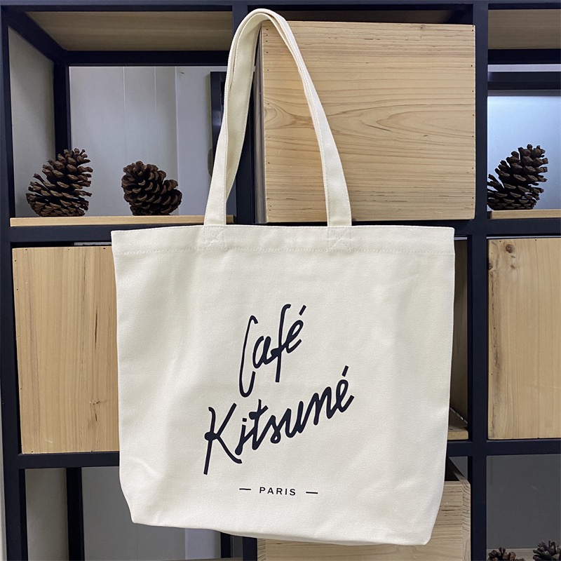 新品日本韩国Cafe Kitsune Tote Bag咖啡帆布包大号购物袋手提袋