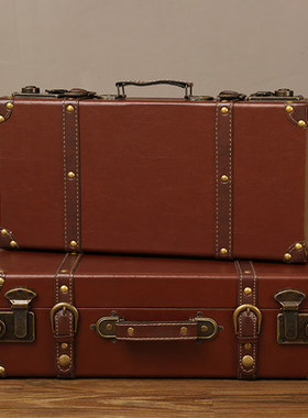 复古收纳箱摆件服装店皮箱拍摄道具手提箱木箱子摄U影装饰品大摆