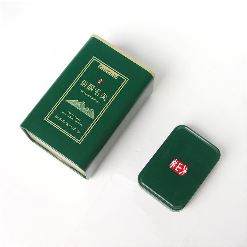 大山茶铁盒信阳毛尖铁听礼品盒包装绿茶铁罐包装盒空盒子
