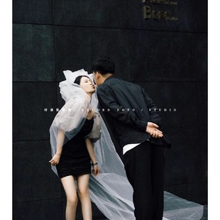 多层蓬蓬抓泡旅拍头纱外景拍照道具