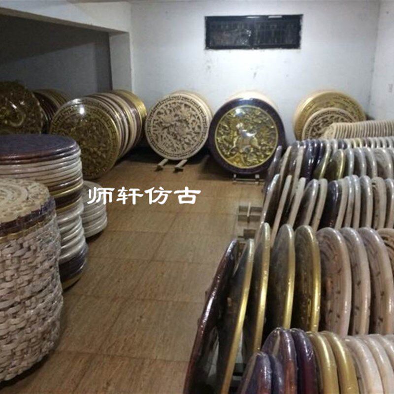 东阳仿古木雕挂件仿古装潢仿古挂件木质圆形挂件福字镂空雕花圆盘