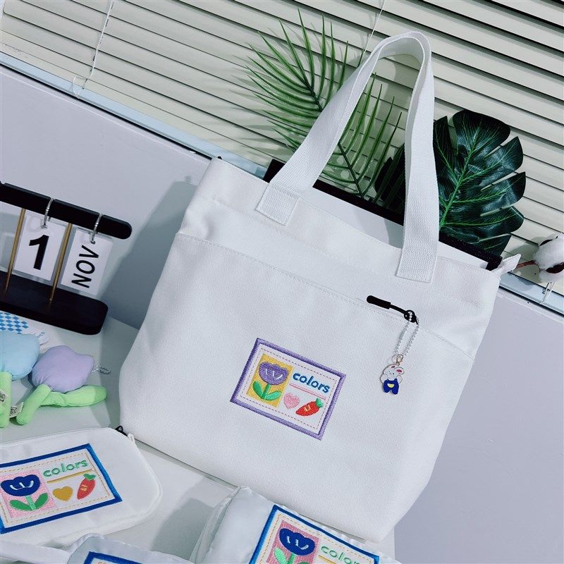 小众文艺简约拉链便携上班手提包女帆布可爱大学生上课手拎单肩包,箱包皮具/热销女包/男包,时尚帆布包,淘宝优惠券,粉丝福利购,淘宝优惠卷