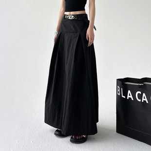 M垂感a字大摆长裙薄春装 松高腰中长款 2024新款 白色半身裙女春秋季