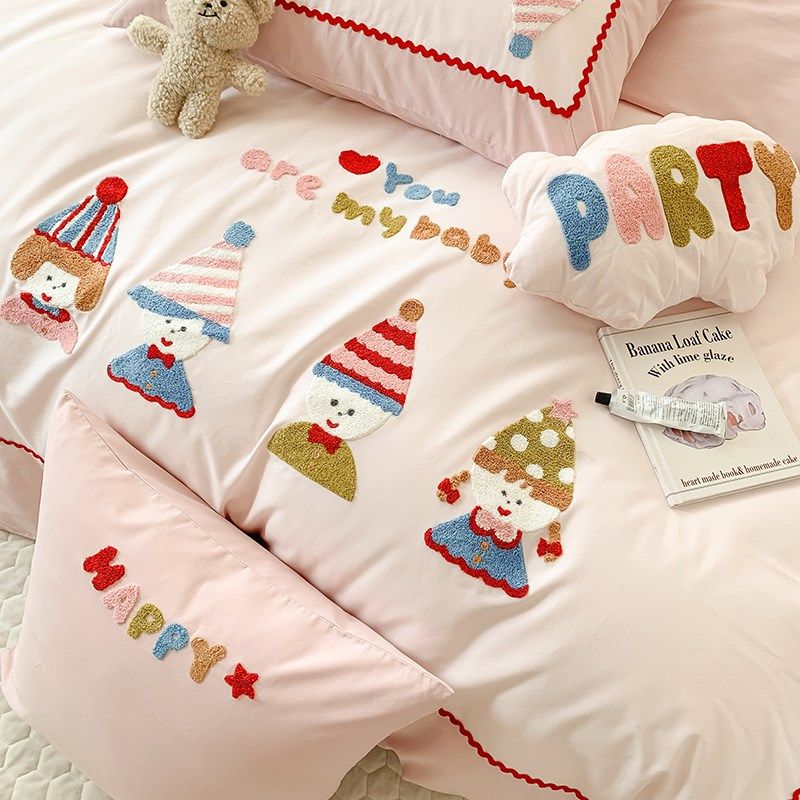 现货可爱卡通60支磨毛床上四件套棉被套保暖儿童床单三件套床品,床上用品,床品套件/四件套/多件套,淘宝优惠券,粉丝福利购,淘宝优惠卷