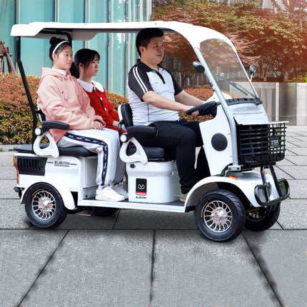 网红小巴士电动四轮车老年代步电动车助力观光车三双人家用接小孩