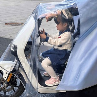 双人亲子母子电动电瓶车雨衣女款 全身防暴雨带小孩骑行雨披 单长款