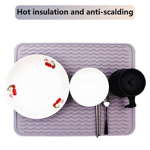 Silicone Dish Drying Mat Thickness Heat Resistant Trivet Dri