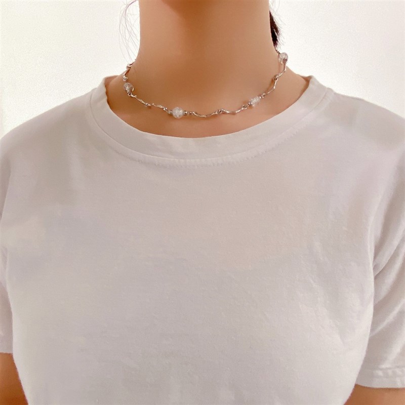 网红欧美跨境Crack geometry female light luxury clavicle neck