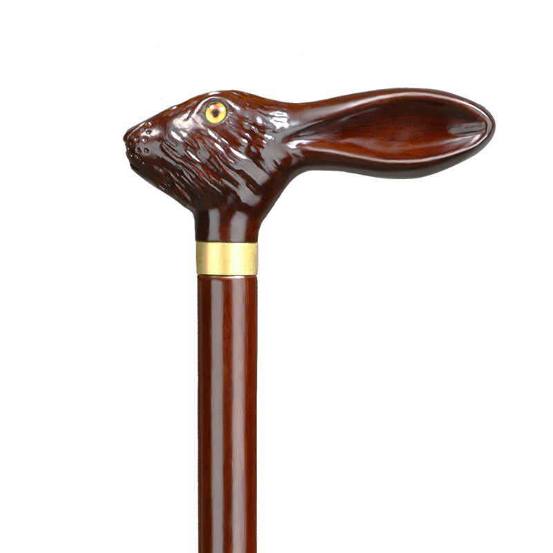 英伦绅士手杖 年轻人时尚拐杖兔b头实木拐扙木头老人防滑拐棍权杖