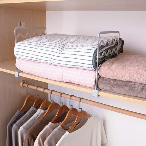 现货Household Cabinet Partition Divider LayNered Shelf Plast