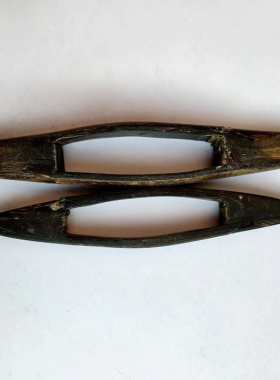 民俗文化经典怀旧收藏o梭子织布机配件复古摆件纺织木艺木雕老物