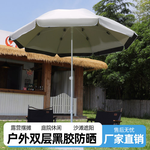 摆摊伞雨伞遮阳伞太阳伞大型大伞户外庭院出摊广告伞黑胶清新