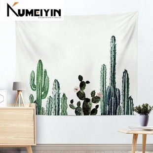 cactus hang tapestry watercolor succulent style wall 极速Hot