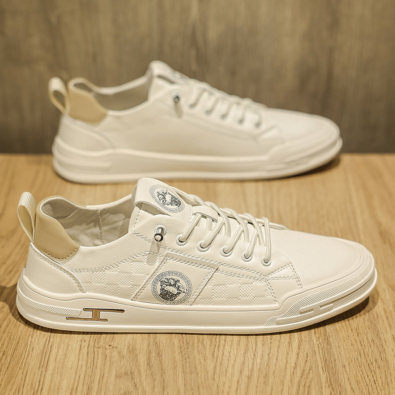 男鞋秋季透气2023新款一脚蹬薄款男士韩版百搭平板鞋白色休闲皮鞋,流行男鞋,休闲板鞋,淘宝优惠券,粉丝福利购,淘宝优惠卷