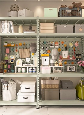 灰绿色悬挂收纳架洞洞板置物架多层家用货架客厅阳台卧室储物架子