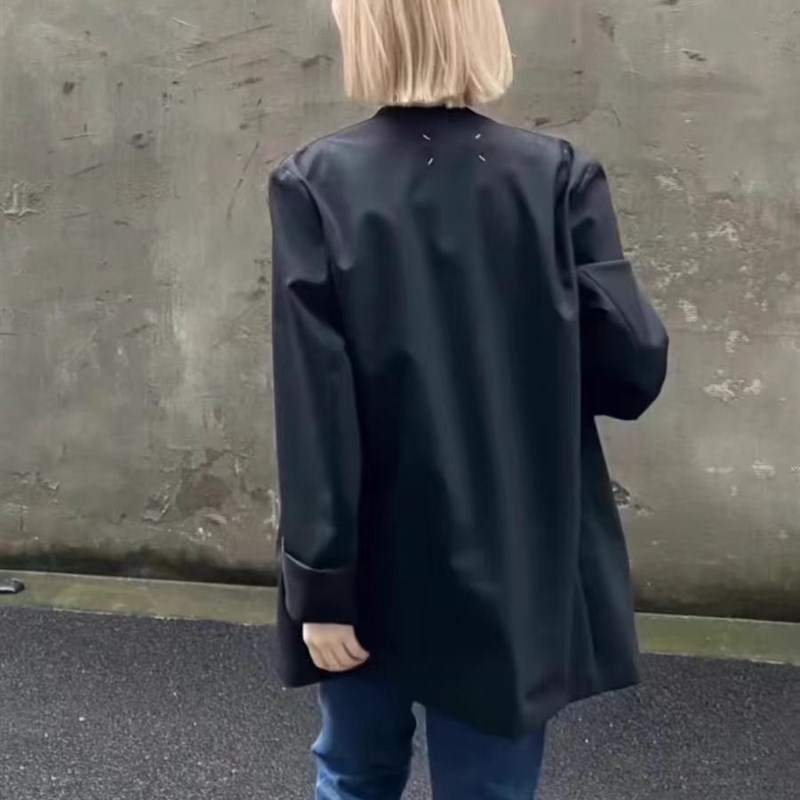 马拉M6无领西服男女宽松休闲韩版C潮流外套高级感韩风简约百搭款