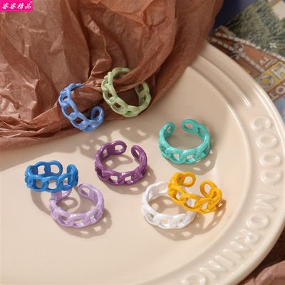 推荐Alloy chain male Punk rings female couple index finger r