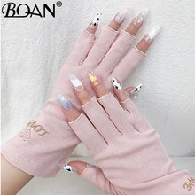 速发1 Pair Anti UV Nail Gloves UV Gel Shield Glove Fingerles