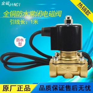 跳泉常闭电磁阀水下防水电磁开关控制阀220V24V4分6分1寸铜线圈