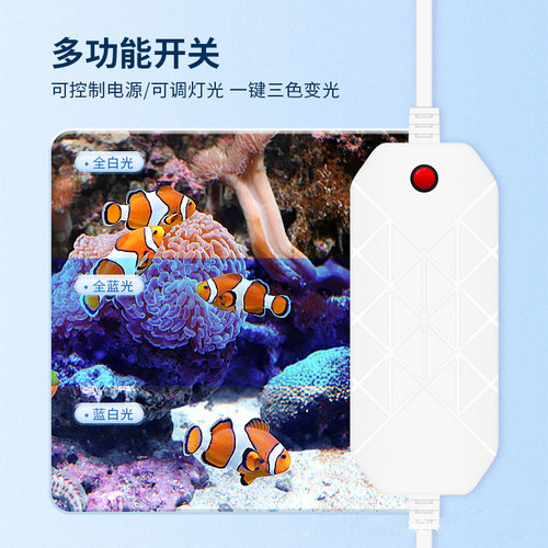 海缸灯led海水鱼缸小丑鱼珊瑚专用调焦蓝白补光造景夹灯小缸微缸