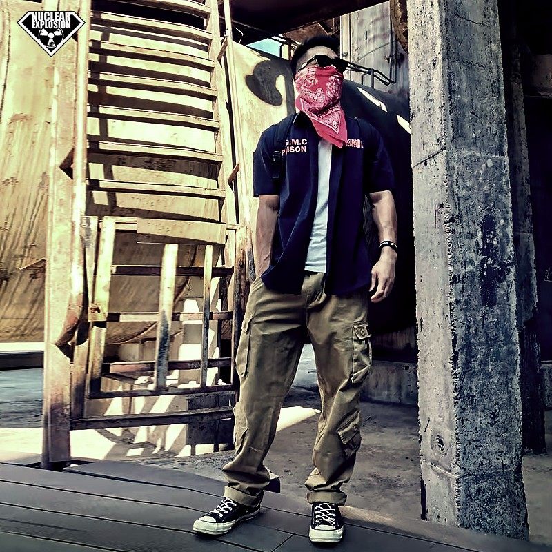 核爆炸直筒宽松超大码纯色中腰多口袋户外百搭运动休闲工装长裤男,男装,休闲裤,淘宝优惠券,粉丝福利购,淘宝优惠卷