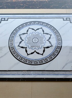 客厅地拼花瓷砖800x800w新中式餐厅拼图地砖过道玄关地毯花抛晶砖