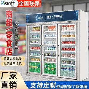 康孚直供料啤酒展256示便柜商用门风冷超市利店双设备饮柜冷