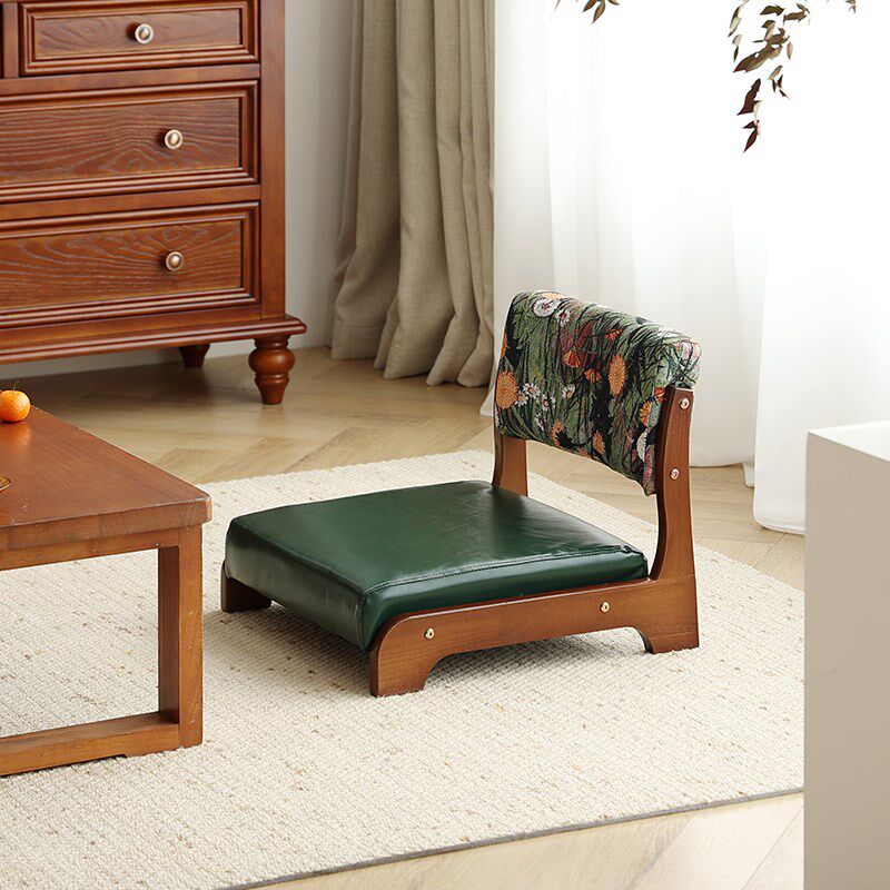 和室椅日式靠背椅榻榻米座椅茶椅单人沙发矮凳飘窗床上坐凳无腿椅