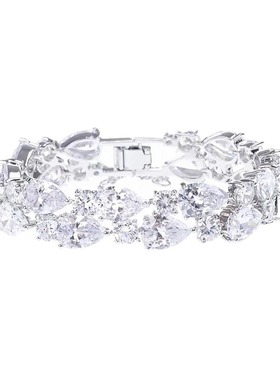 奢华时尚手链女超闪锆石手镯晚礼服配饰新娘结婚饰品生日约会首饰