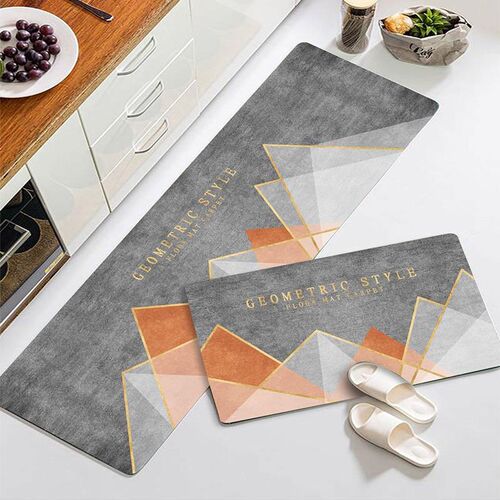 小众高货New Nordic stylelong strip kitchen floor mat bathroo
