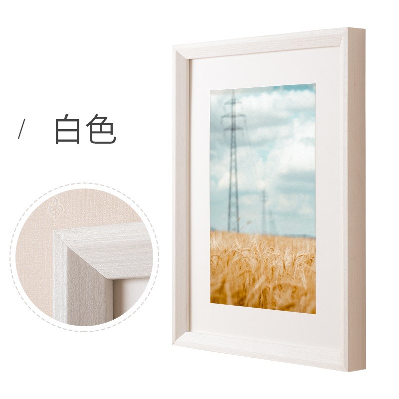 实木大相框挂墙4k 8ok 16 24寸装裱油画素描画框家庭装饰婚纱照框图片