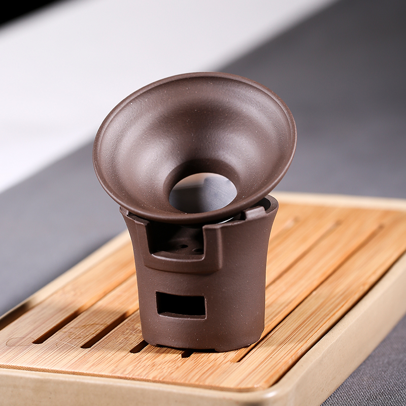宜兴原矿紫砂茶漏手工分茶滤茶器过滤网品茗杯茶滤功夫茶具摆配件