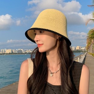 2023新款沿边渔夫帽盆帽时尚百搭遮阳防晒旅游休闲出行高颜值帽子