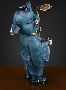 猪八戒摆件纯铜天蓬元帅招财吉祥物生肖属猪送礼品家居装饰工艺品