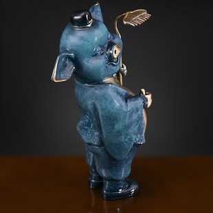 猪八戒摆件纯铜天蓬元 饰工艺品 帅招财吉祥物生肖属猪送礼品家居装