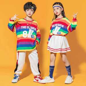 现货阳光男孩女孩演出服舞蹈幼儿园男女童爵士P舞啦啦队毕业照演