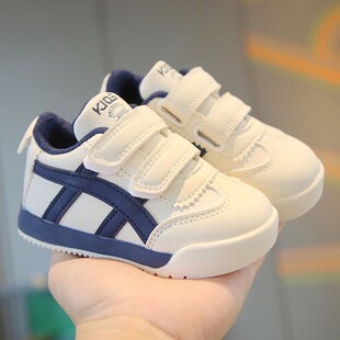 男童鞋子春秋皮面儿童运动鞋男孩跑步鞋轻便软底女童鞋幼儿园童鞋