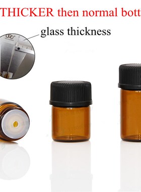 100pcs High Quality 1ml/2ml/3ml/5ml Dram Amber Glass Essenti