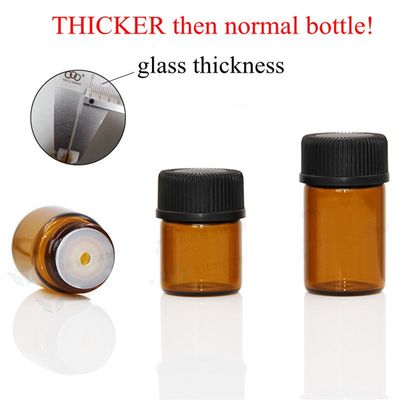 100pcs High Quality 1ml/2ml/3ml/5ml Dram Amber Glass Essenti