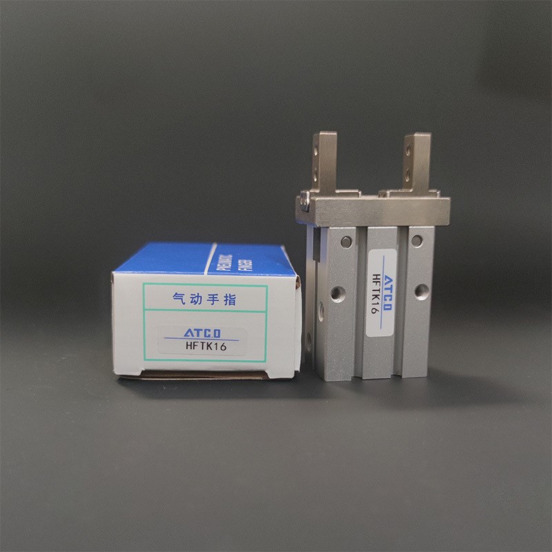 亚德客型导轨加长单双动手指气缸HFSKL/HFSZL10 16 20 25平行爪夹