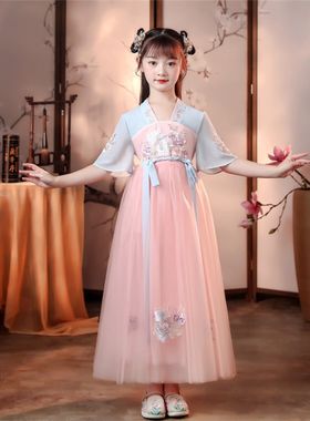 女童汉服裙子超仙襦裙p夏季唐装中国风连衣裙古代服装儿童女演出