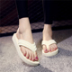 2020新款 高跟人字拖女夏时尚 外o穿厚底夹脚网红拖鞋 沙滩坡跟凉拖