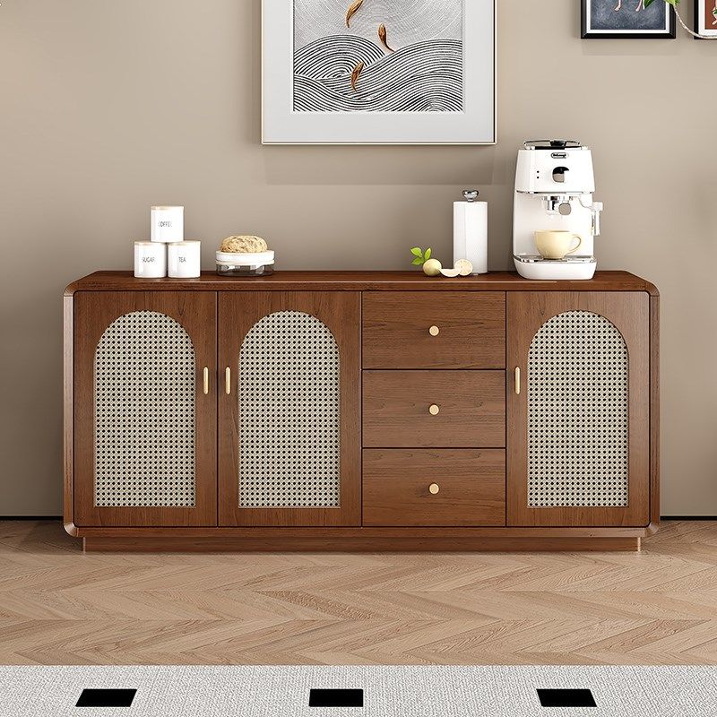 新中式餐边柜实木框茶水柜客厅靠墙储物柜胡桃木色厨房橱柜收纳柜,住宅家具,餐边柜,淘宝优惠券,粉丝福利购,淘宝优惠卷