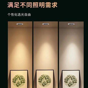 明装筒灯圆形家用免开孔吸顶式天花灯防眩人体光控感应led射灯