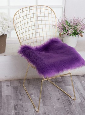 White Faux Sheepskin Wool Rug Fluffy Hairy Wool Carpet Seat