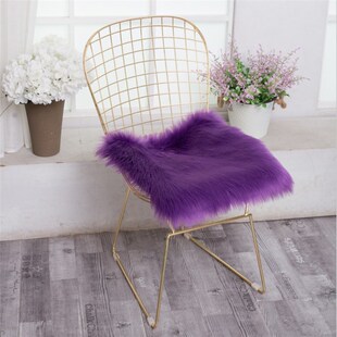 White Faux Sheepskin Wool Rug Fluffy Hairy Wool Carpet Seat