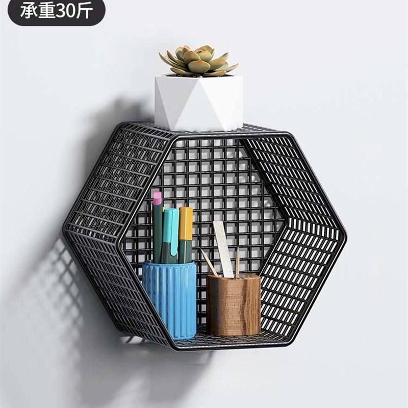 墙上网格置物架墙壁挂卧室免打孔铁丝网照片墙宿舍装饰挂件展示架