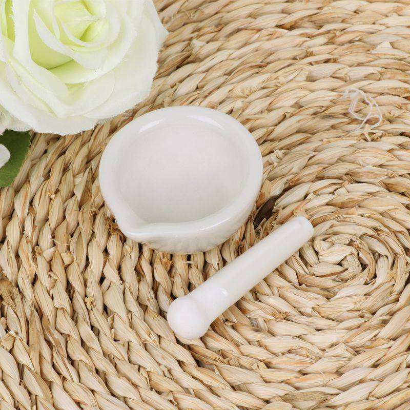 速发Porcelain Mortar and Pestle Spice Herb Grinder Mixing