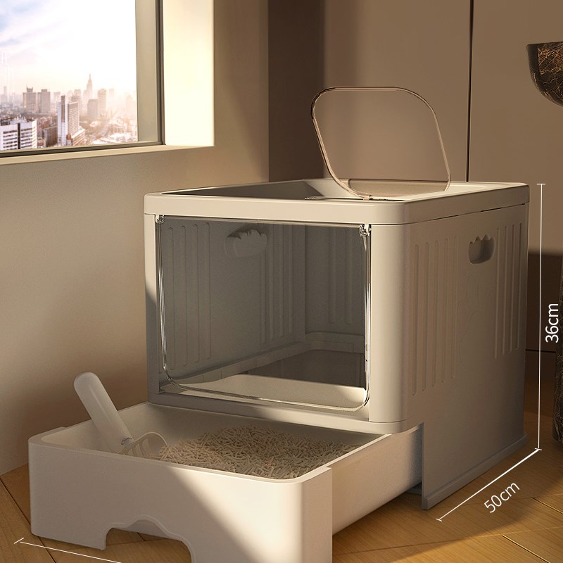 猫咪猫砂盆超大号全封闭式厕x所猫沙盆子幼猫防外溅屎盆砂盘智悟
