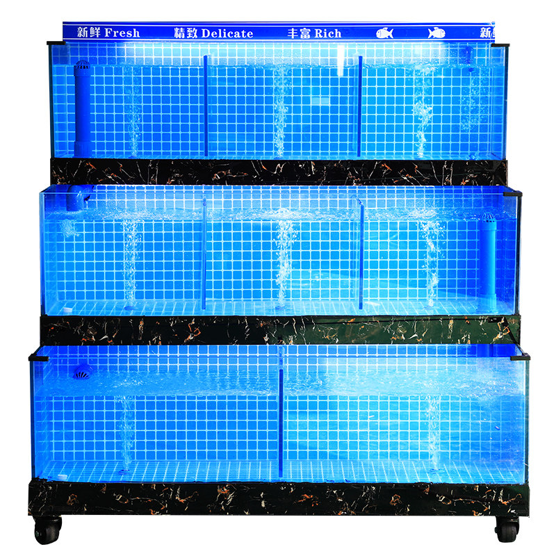 海鲜池商用三层超市酒店餐馆饭店c鱼池移动海鲜鱼缸海鲜缸贝类池